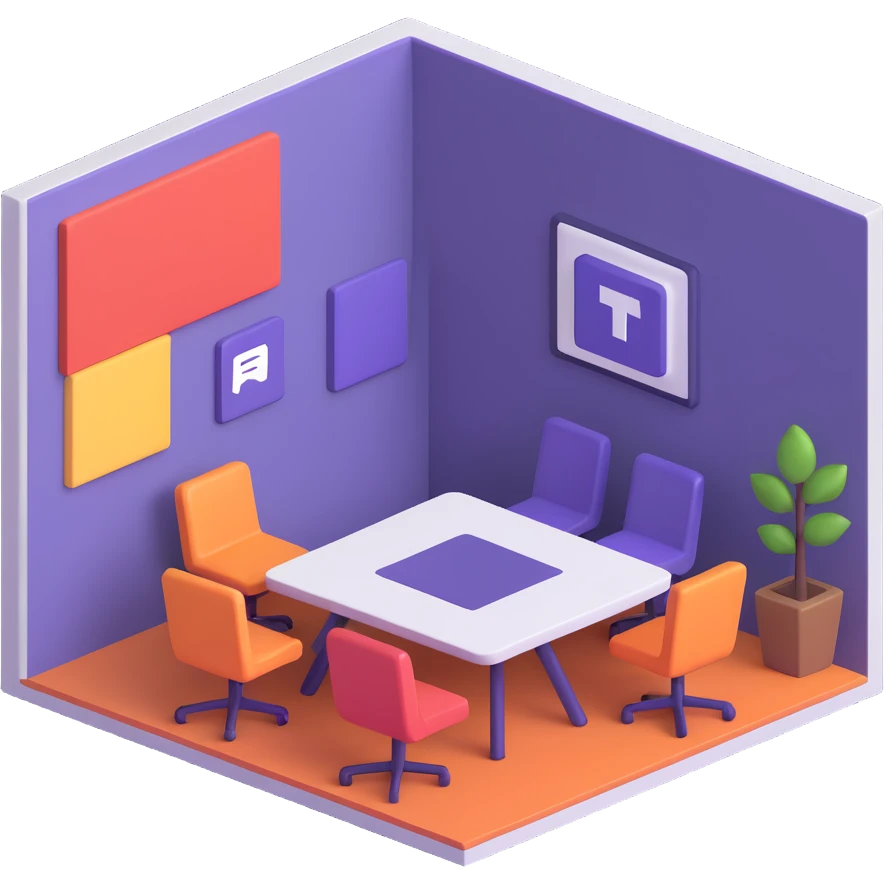 Microsoft Teams icon inside a room emoji
