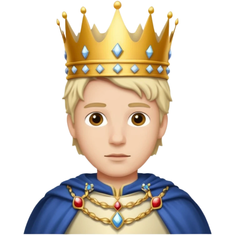 young white king with crown emoji
