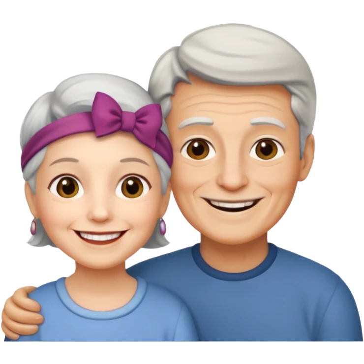 lo mismo que estas haciendo solo coloca alado de la abuela un hombre joven  emoji