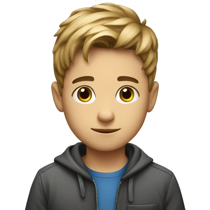 Boy drawing emoji
