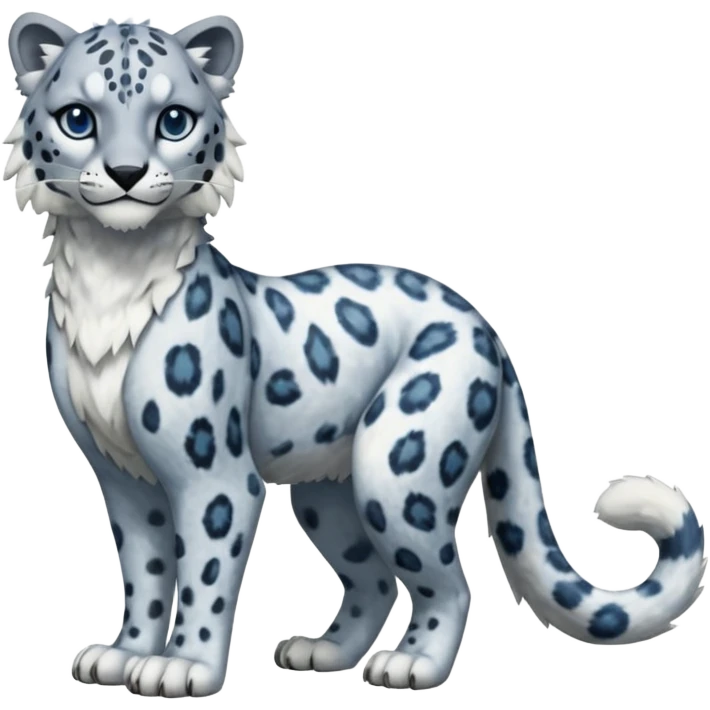 Snow Leopard-Silvally-Trico-Hybrid-animal-creature, full body, hyper-realism emoji