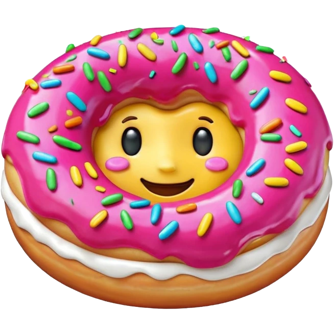 donut with cute face emoji emoji