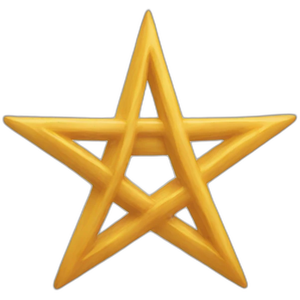 a 3/4 view of a pentagram emoji