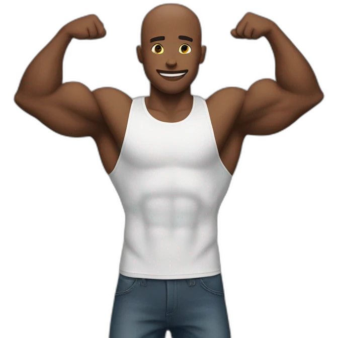Guy flexing arms emoji