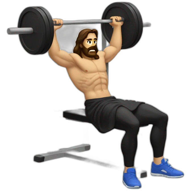 Jesus Christ bench press emoji
