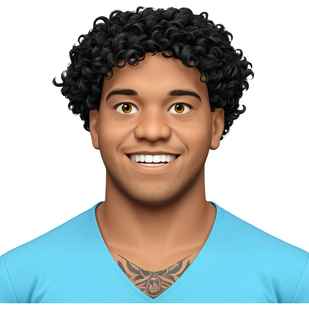 smiling boy with tattoos emoji
