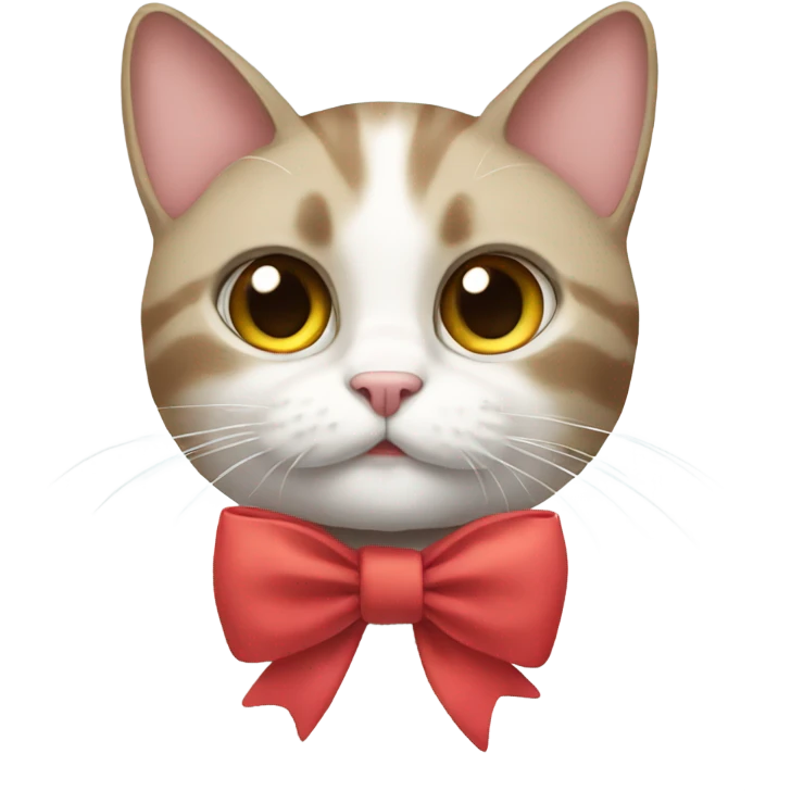 cat wearing a bow emoji