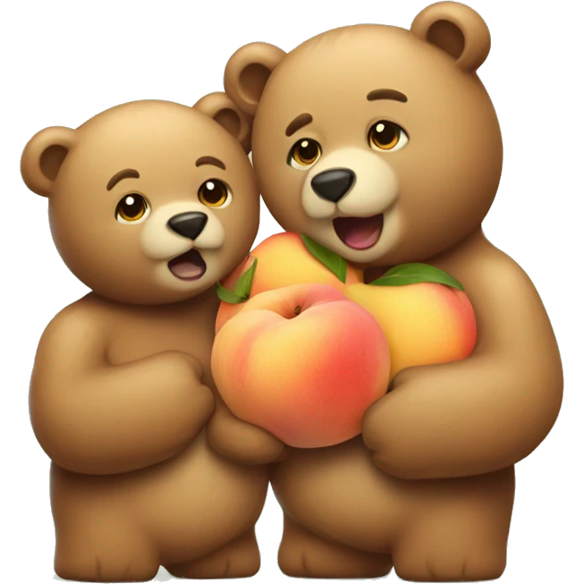 Bear with peach as a couple  emoji