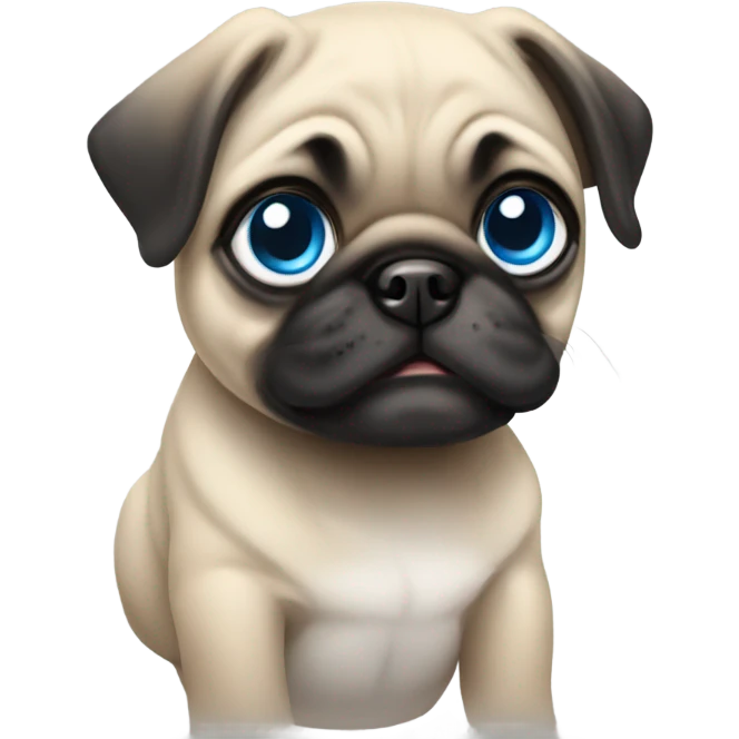 Baby pug with big blue eyes  emoji