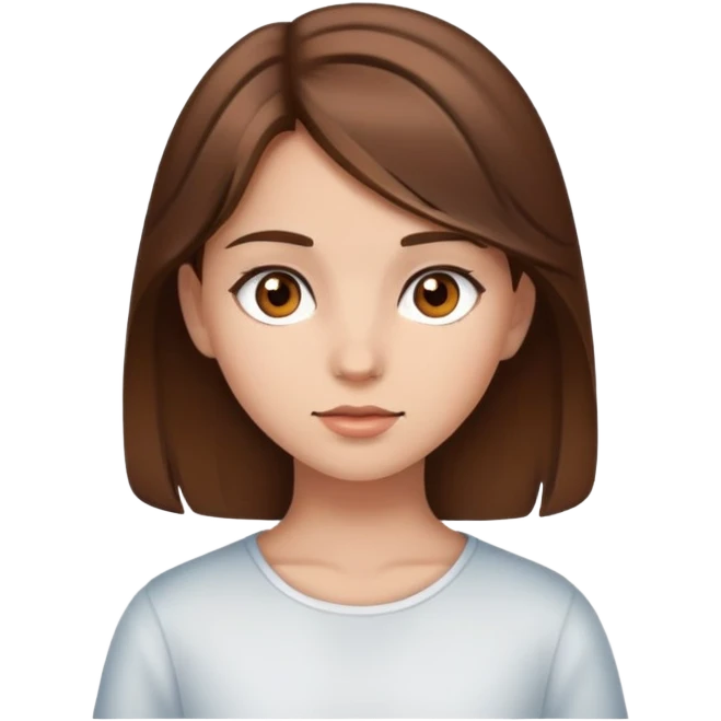 A young girl with brown hair and brown eyes emoji
