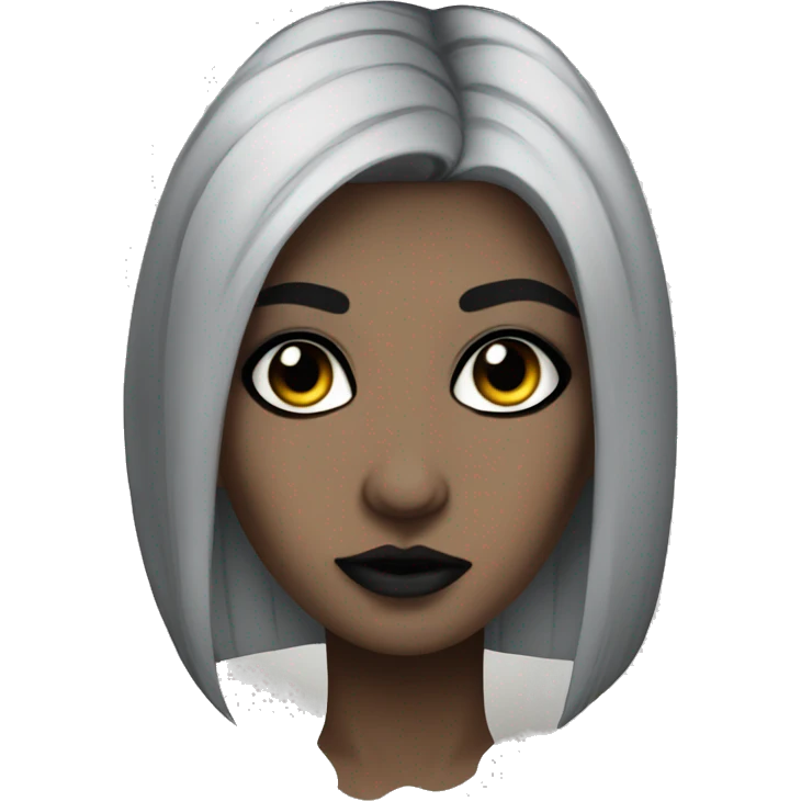 Goth women with winged eyeliner and piercings  emoji