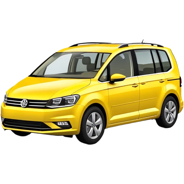 Yellow Volkswagen Touran MPV at 3/4 angle emoji