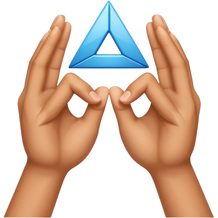 Only both hands doing a triangle gesture, no face emoji