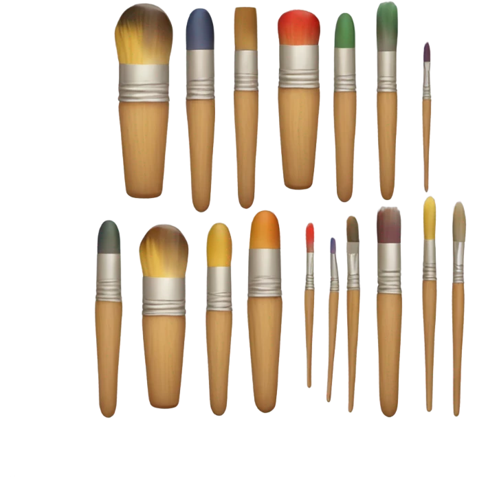 glass jar of wooden paint brushes emoji