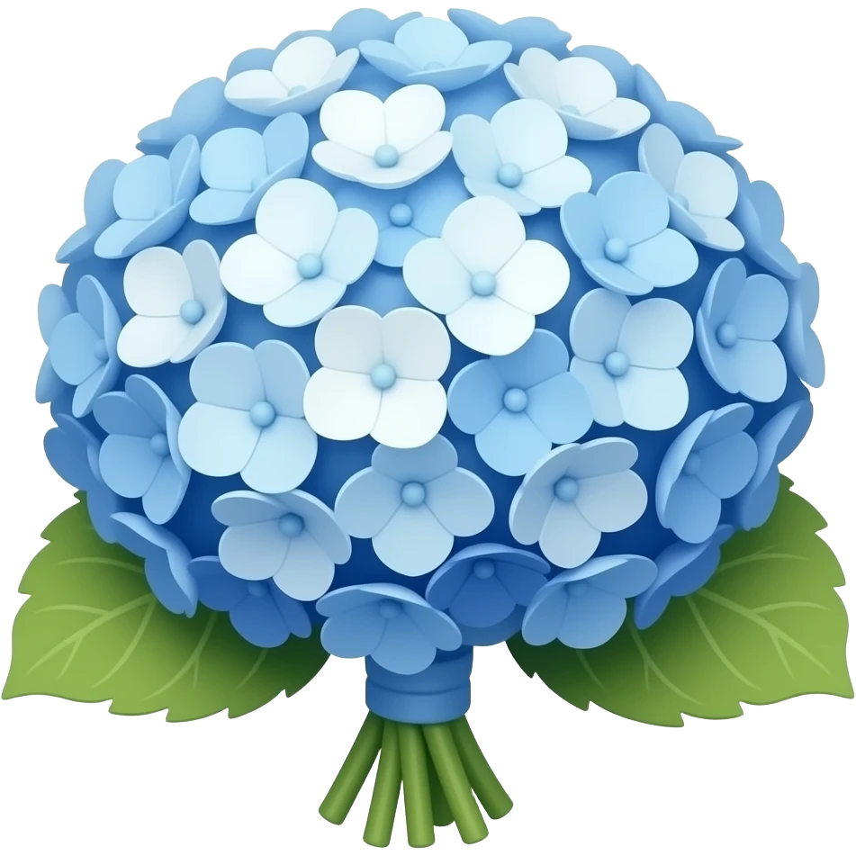 Bouquet with blue and white hydrangeas emoji