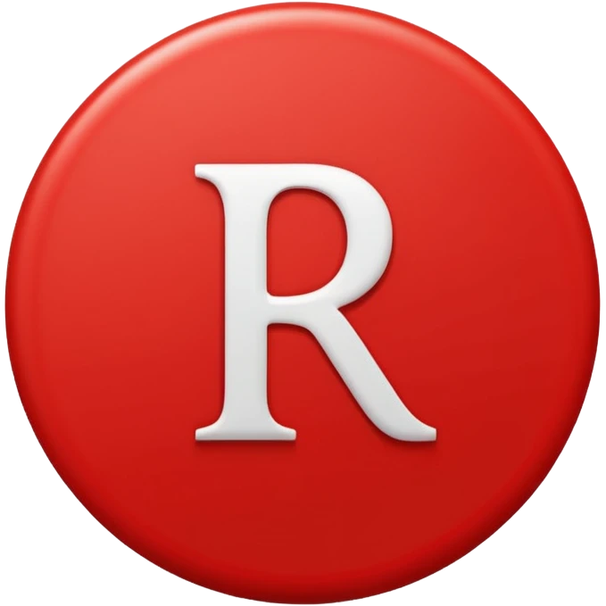 Red circle and R combo emoji