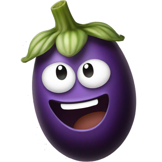Laughing egg plant emoji