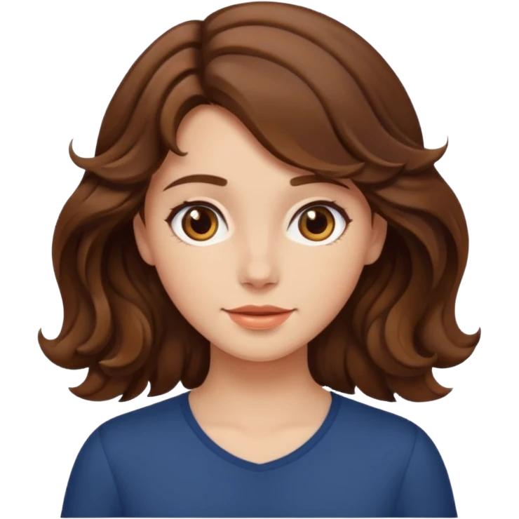fille brune cheveux mi longs ondulés emoji