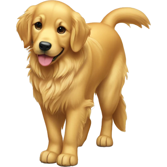 golden retriever standing on all fours facing right emoji