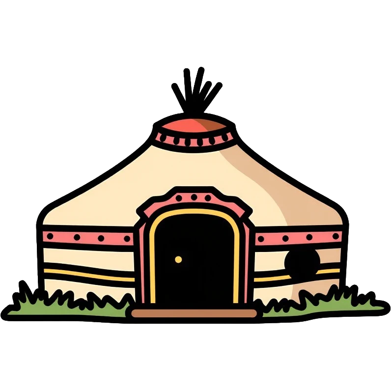 Kazakh yurt, traditional nomadic dwelling emoji