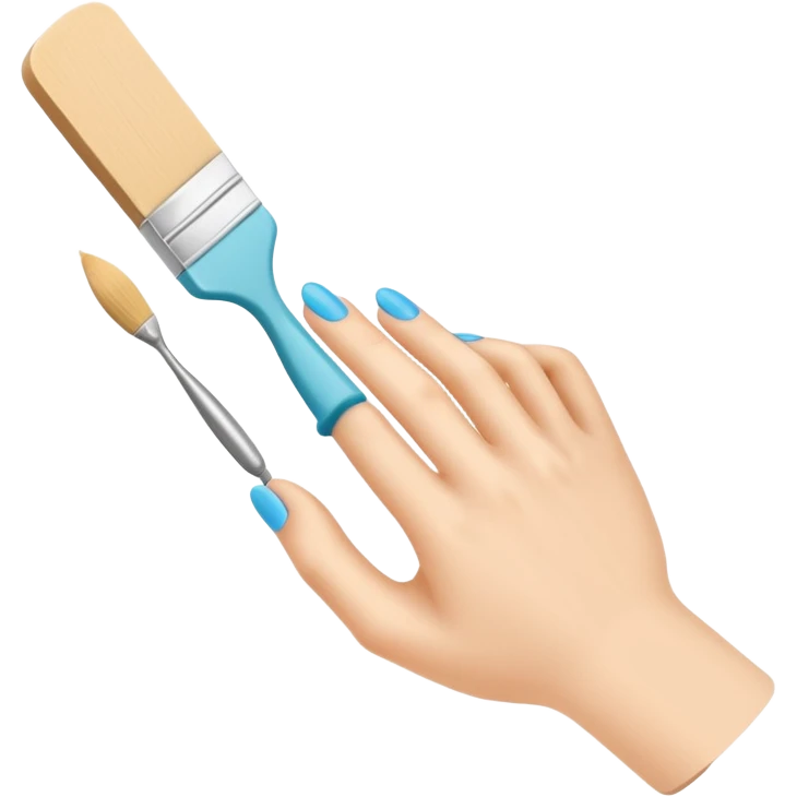 nail file and brush next to a hand emoji