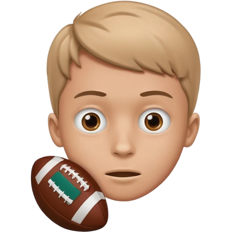 Boy with footballs for eyes emoji