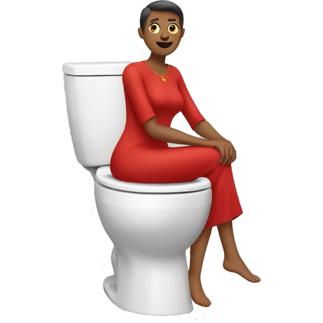 Toilet man in a red dress emoji
