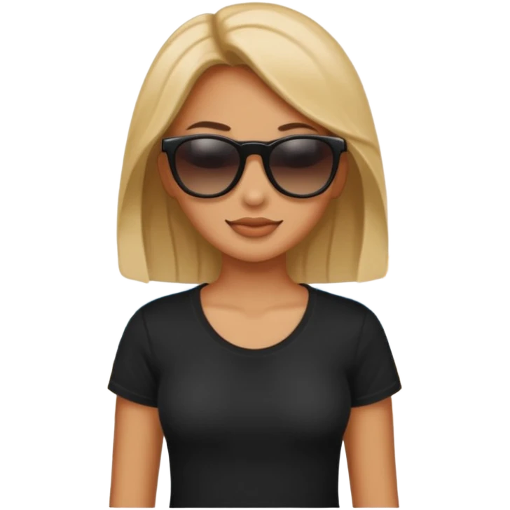beach woman with black t shirt emoji