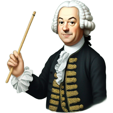Johann Bach pointer stick chalkboard emoji