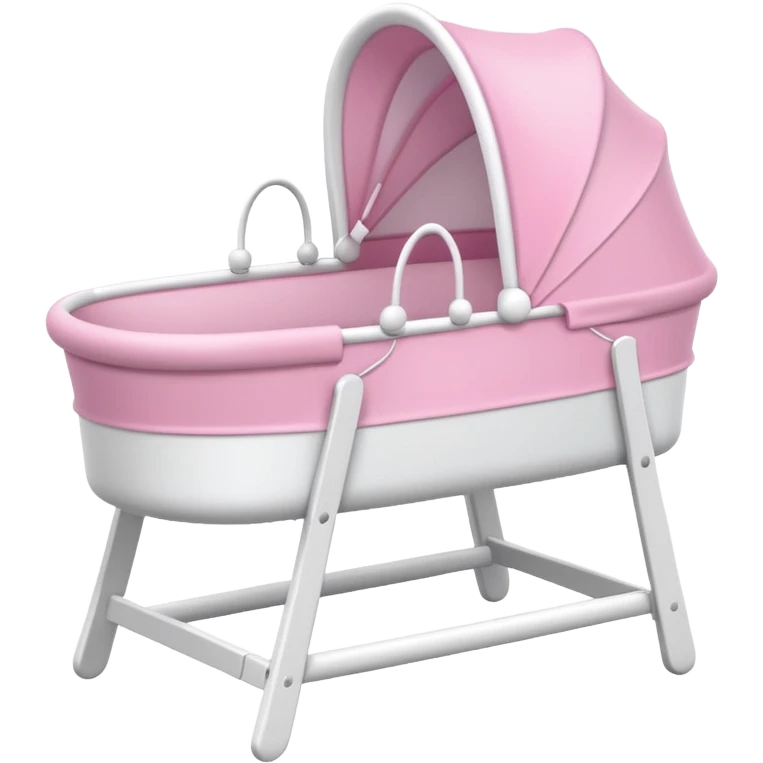 White and pink empty bassinet with white legs  emoji