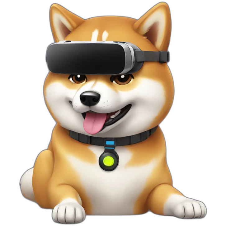 Shibainu enjoying VR GAME emoji