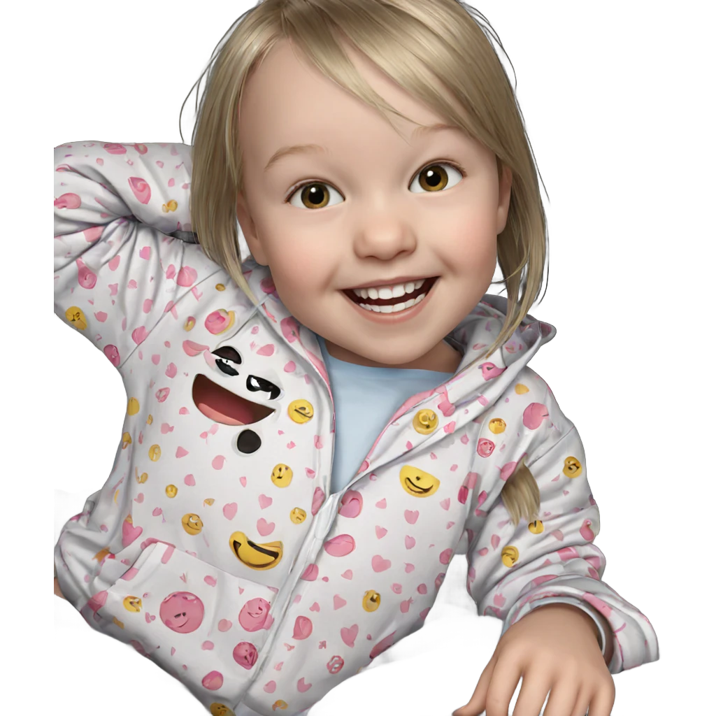 smiling girl in pajamas emoji