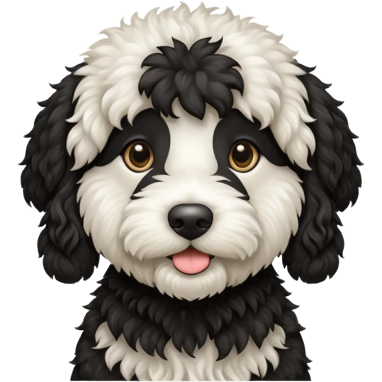 Black and white labradoodle emoji