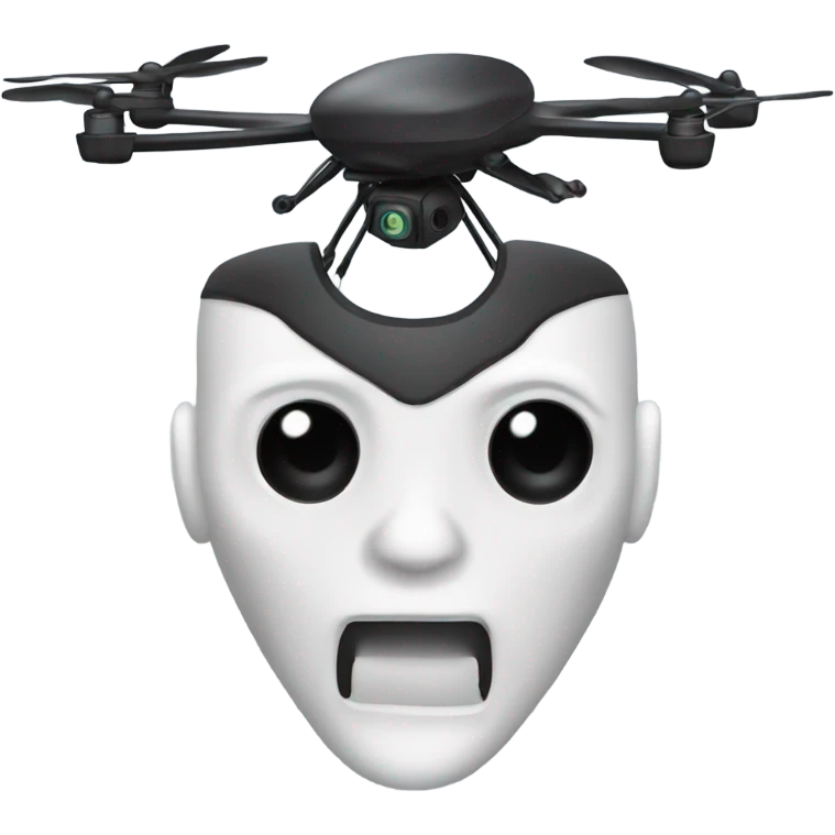 Drone with vampire head emoji