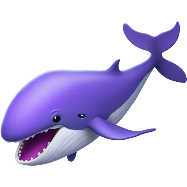Blue whale purple, open mouth emoji