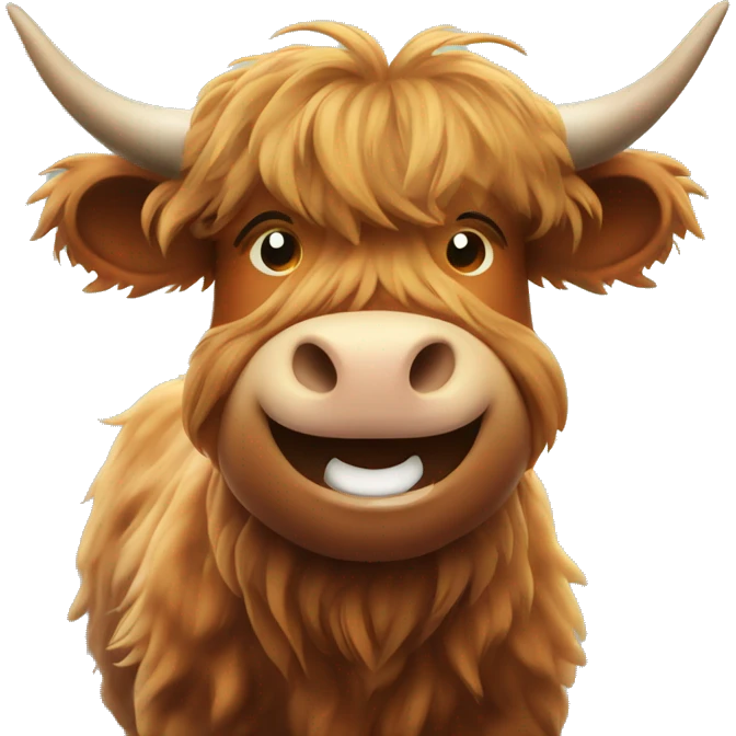 highland cow smiling emoji