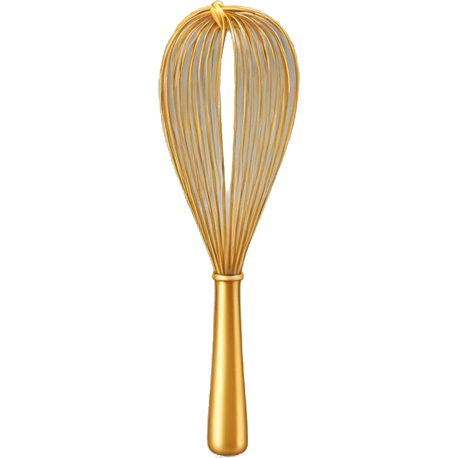 Realistic gold whisk isolated  emoji