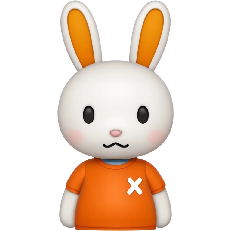 miffy with orange shirt and X for a mouth emoji