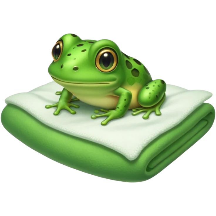 cute baby frog on bed emoji