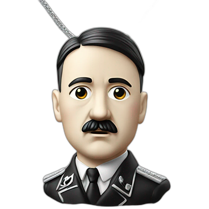 Adolf hitler wearing men silver chain,styled,cool, emoji