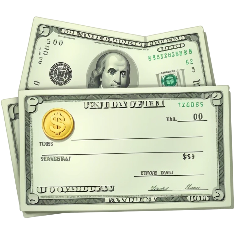 Cartoon paycheck emoji