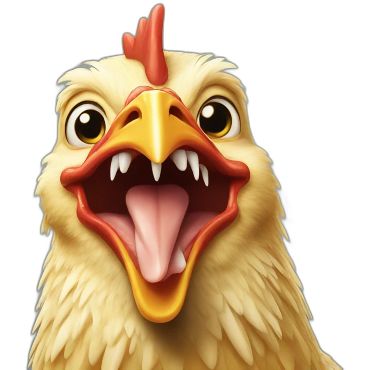 chicken with teeth emoji