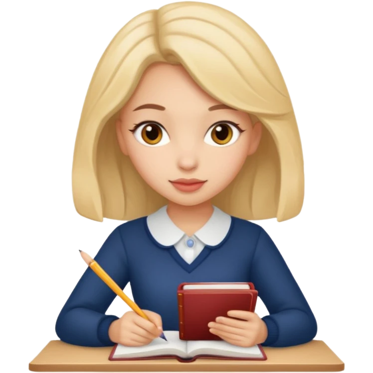 Coquette girl studyng emoji