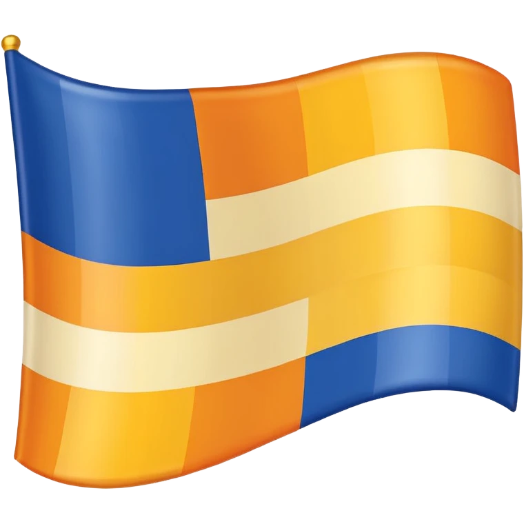 A flag whit darkblue, blue, white, yellow and orange and has 5 stripes white in the middle, blue in next to white left, yellow next to white right, orange next to yellow right, dark blue next to blue left💙🩵🤍💛🧡follow the emoji