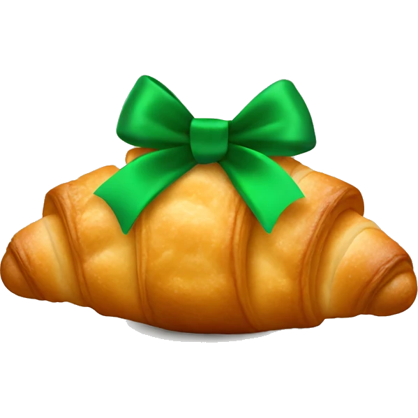 Croissant with a green bow  emoji
