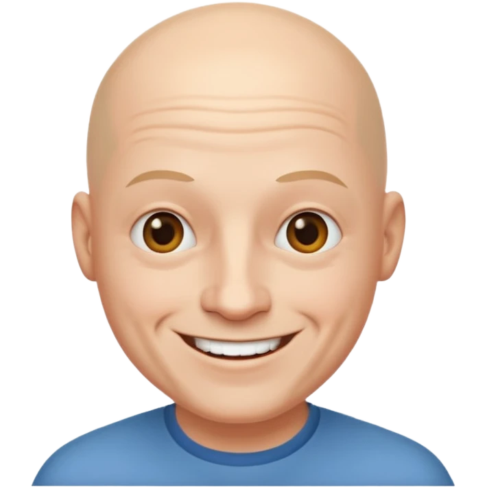 Bald Man  smiling white emoji