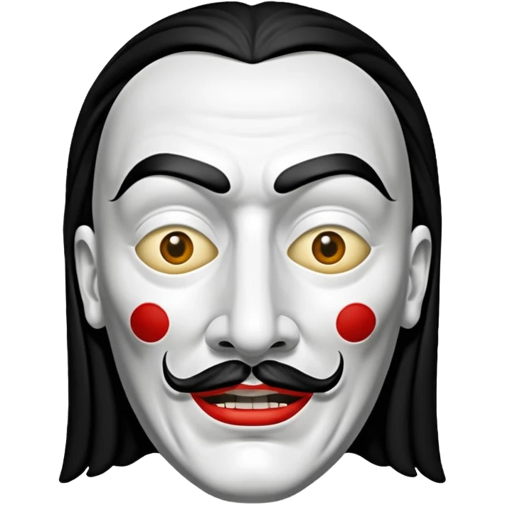 Money Heist, Dali mask (black-white), realistic emoji