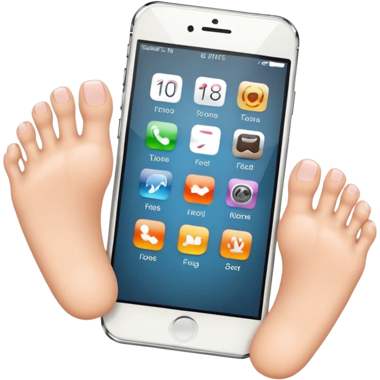 Phone with hands and feet emoji