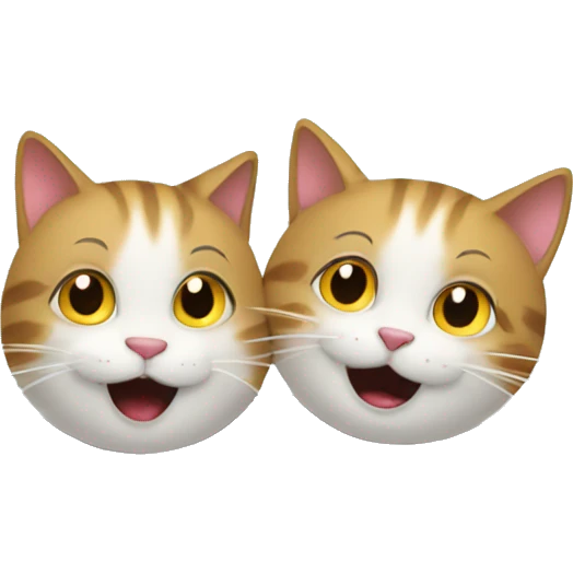 two happy cats buying a house emoji