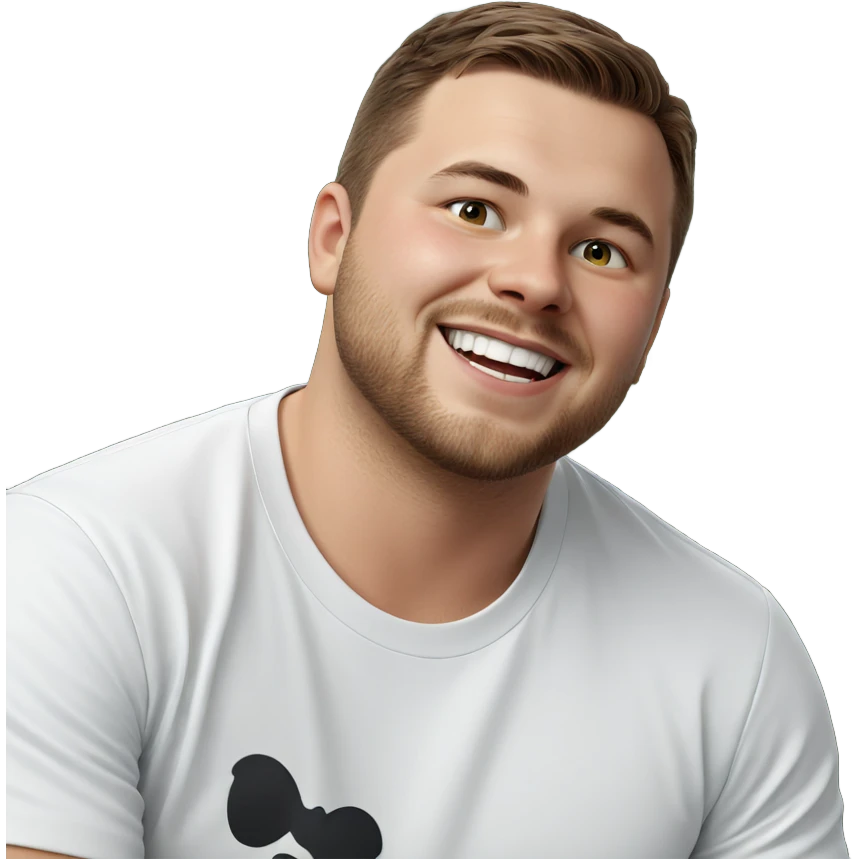 smiling male in white shirt emoji